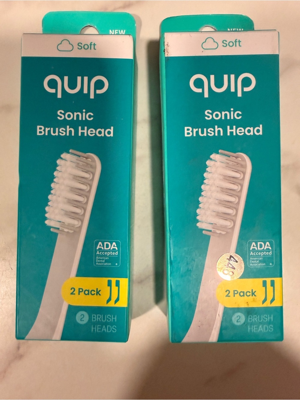 quip Sonic Brush Head 2-Pack - Teal Packaging